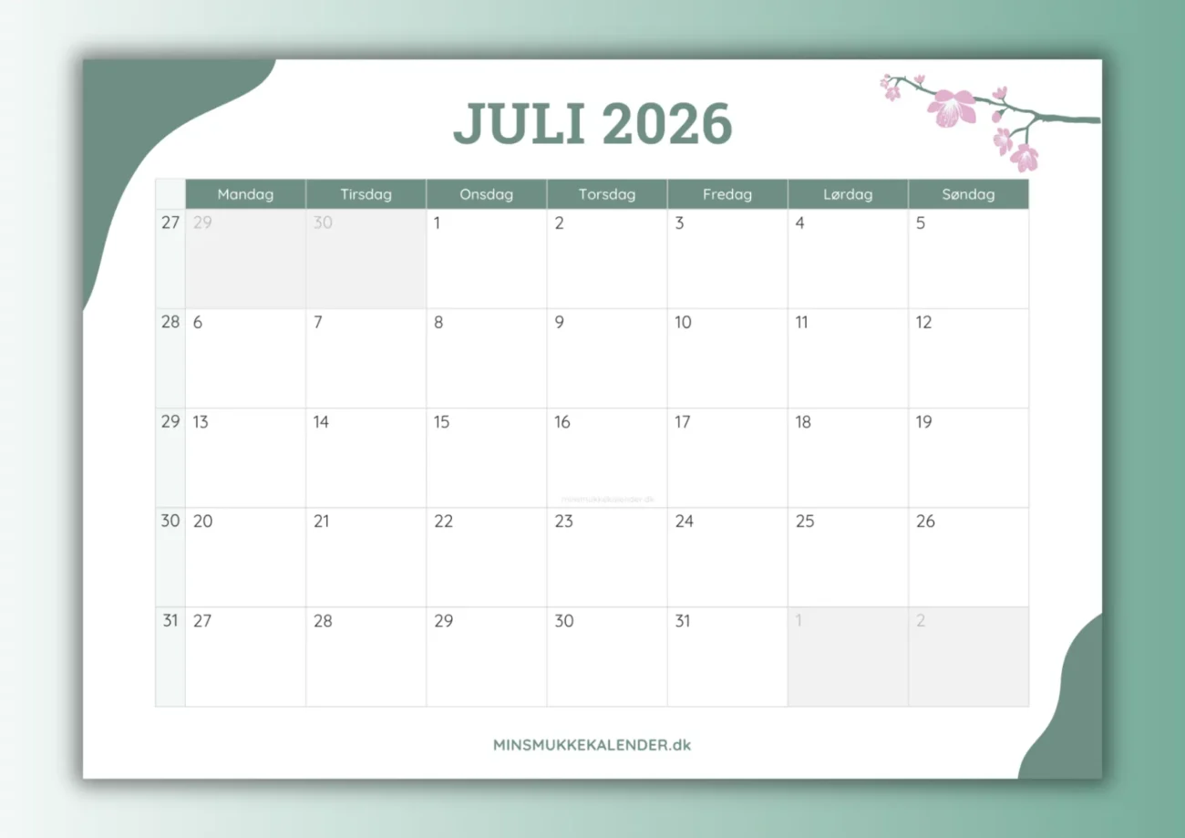 forhåndsvisning af juli 2026 kalender til print - thumbnail til download